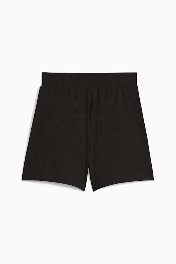 ESS ELEVATED 5" High-Rise Rib Shorts Women, PUMA Black, extralarge